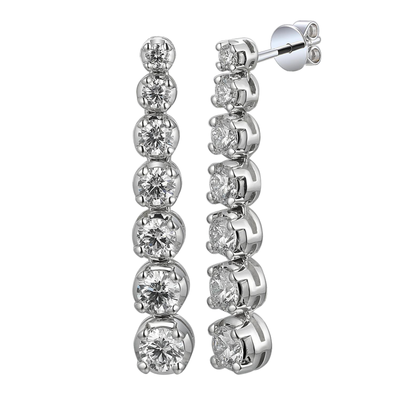 Kolczyki z białego złota z diamentami lab 2.50ct - JubilerSezam.pl