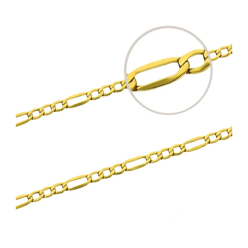 Złoty łańcuszek Figaro pr. 375 - JubilerSezam.pl