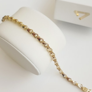 Bransoleta złota fantazja krople 3D