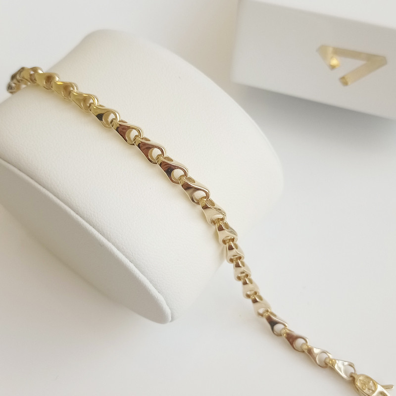 Bransoleta złota fantazja krople 3D