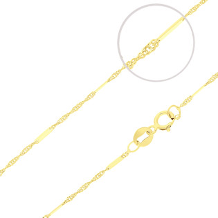 Łańcuszek złoty singapur z blaszkami próba 585