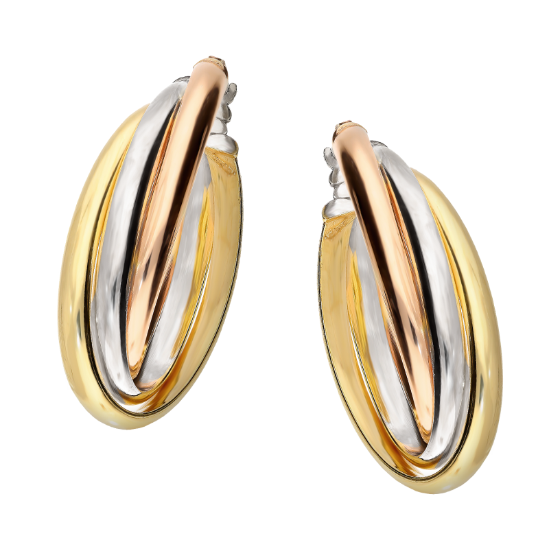 Kolczyki srebrne skręcone owale zaprezentowane na finalistce Miss Polski Olivii Cieślik