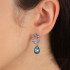 Kolczyki srebrne z niebieskimi kryształami