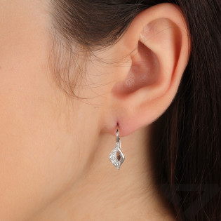 Srebrne Kolczyki Łezki z Cyrkoniami - JubilerSezam.pl