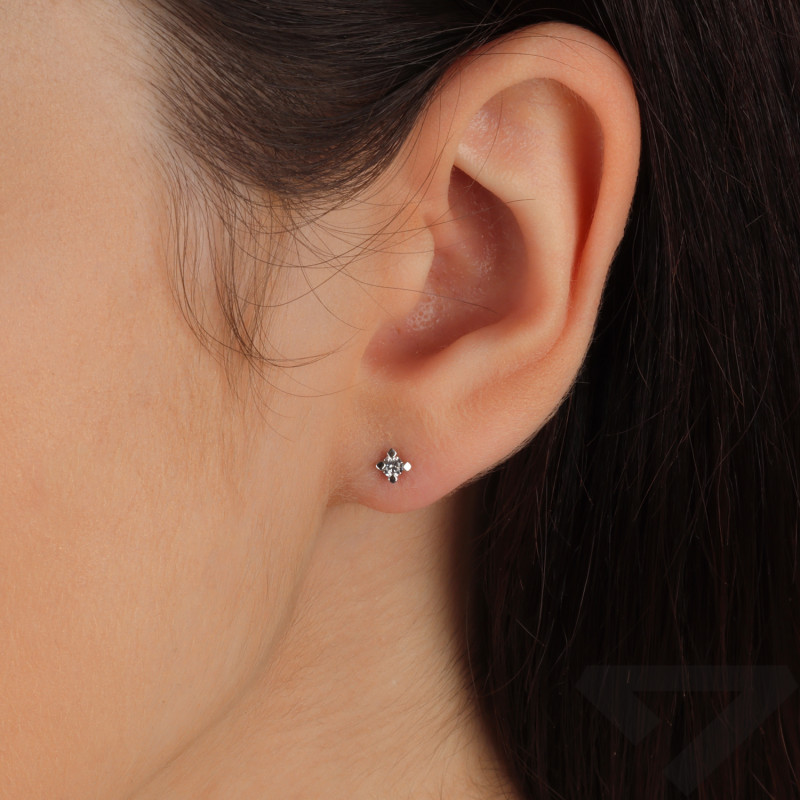 Kolczyki z białego złota z cyrkonią próba 585