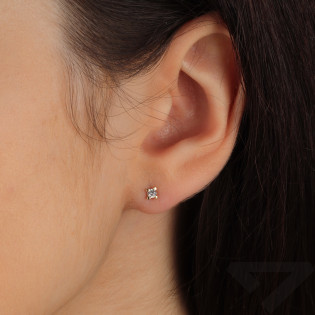 Kolczyki złote z białą cyrkonią próba 585