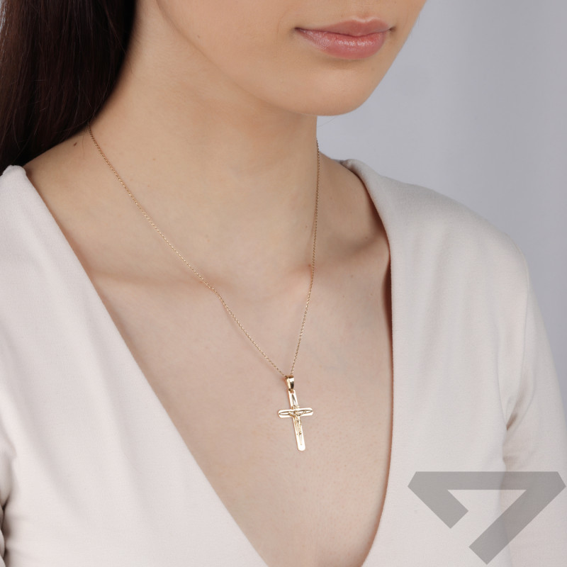 Krzyżyk złoty z wizerunkiem Pana Jezusa próba 585