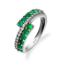 Pierścionek srebrny ze szmaragdami i białymi cyrkoniami AT 1371-R-EM-WP próba 925