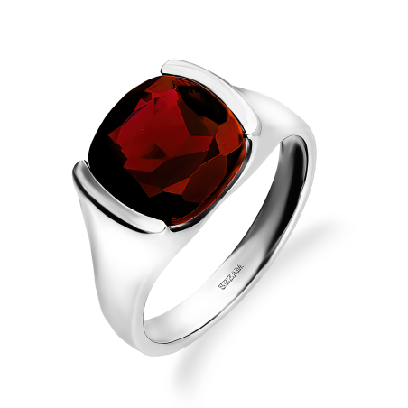 Srebrny Pierścionek z Granatem 5,0ct - JubilerSezam.pl