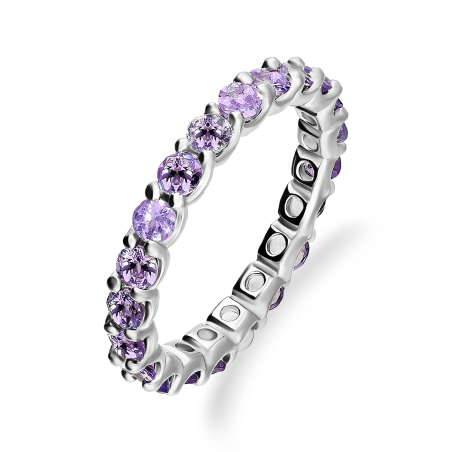 Pierścionek srebrny z tanzanitami naturalnymi AT 3717-R-TA-WP próba 925