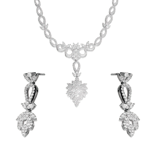 Srebrny Komplet Ślubny Kolczyki i Naszyjnik z Cyrkoniami - JubilerSezam.pl