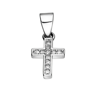 Srebrny Krzyżyk z Cyrkoniami - Symbol Wiary - JubilerSezam.pl