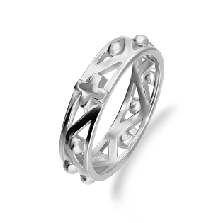 Pierścionek srebrny różaniec