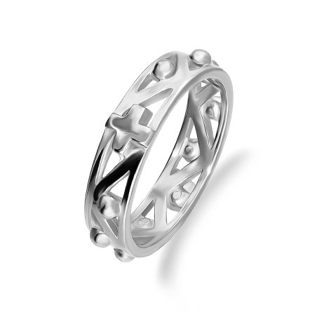 Pierścionek srebrny różaniec