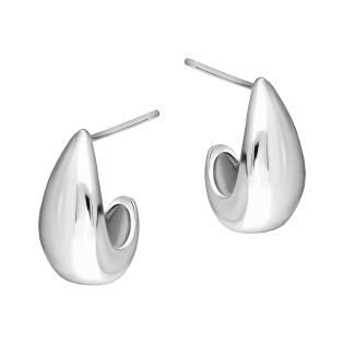 Srebrne Kolczyki Krople Podwinięte Sztyft - JubilerSezam.pl