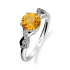 Pierścionek srebrny z cytrynem i diamentami laboratoryjnymi AT CVD-3441-R-CI próba 925