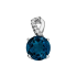 Zawieszka srebrna z granatowym topazem i diamentami lab AT CVD-3441-P-TLB próba 925