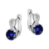 Kolczyki srebrne z szafirem i diamentami laboratoryjnymi/ang.zap. AT CVD-3441-E-BS próba 925