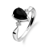 Pierścionek srebrny z onyksem w kształcie kropli AT CVD-3394-R-OX próba 925