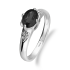 Pierścionek srebrny z owalnym onyksem i diamentami lab AT CVD-3365-R-OX próba 925
