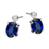 Kolczyki srebrne z niebieskim szafirem i diamentami laboratoryjnymi/sztyft  AT CVD-3338-E-BS próba 925