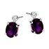 Kolczyki srebrne z ametystem i diamentami laboratoryjnymi/sztyft AT CVD-3338-E-AM próba 925