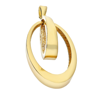 Zawieszka złota owal w owalu z ozdobnym grawerem próba 585