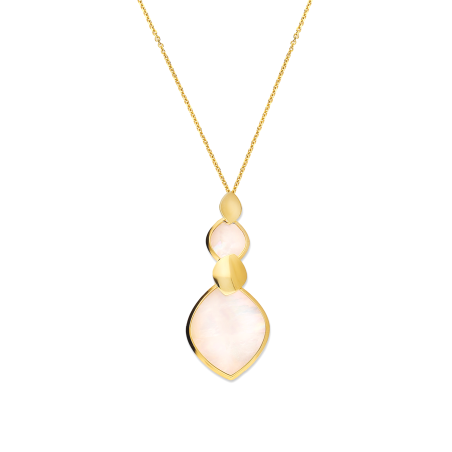 Naszyjnik pozłacany masa perłowa z rombami