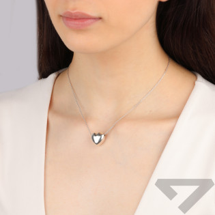 Naszyjnik srebrny z wypukłym sercem
