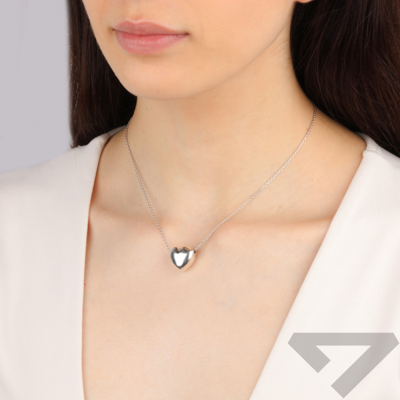 Naszyjnik srebrny z wypukłym sercem