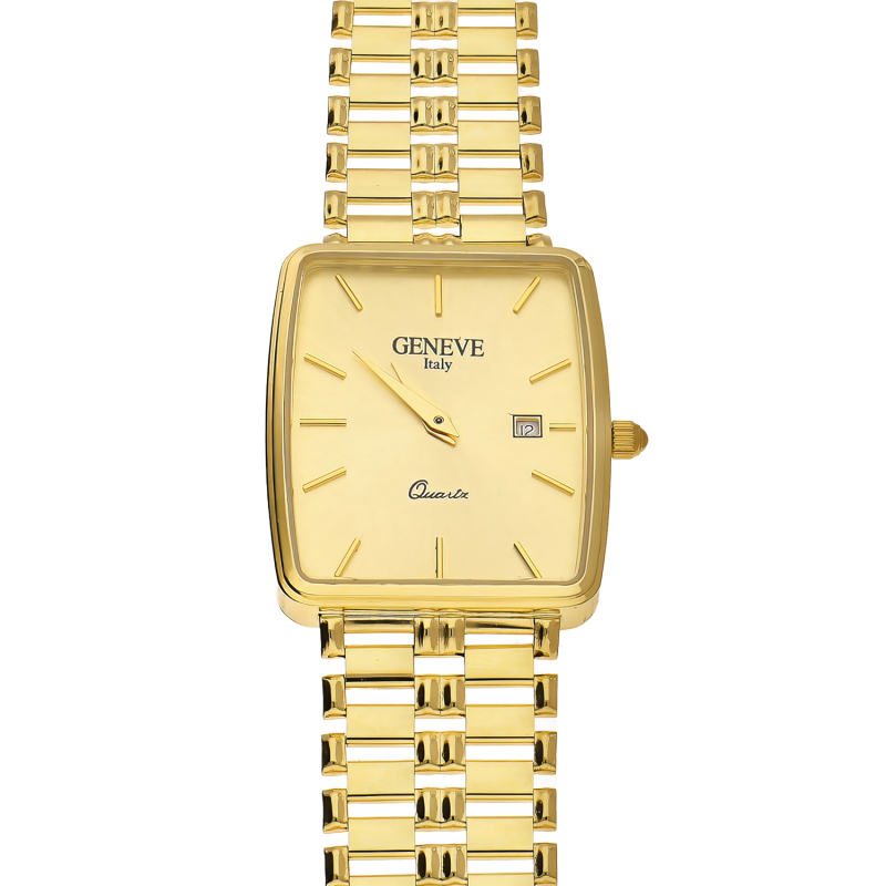 Zegarek złoty męski z prostokątną tarczą