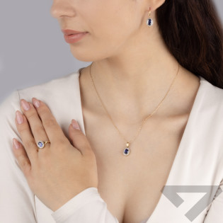 Pierścionek złoty z tanzanitem jubilerskim próba 585