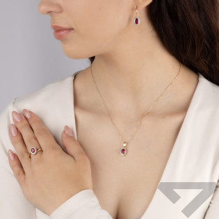 Pierścionek złoty z rubinem jubilerskim próba 585