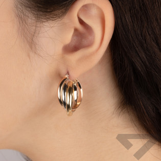 Kolczyki srebrne skręcane kółka w trzech kolorach