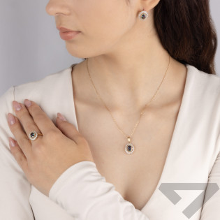 Kolczyki złote z owalnym topazem mistic próba 585