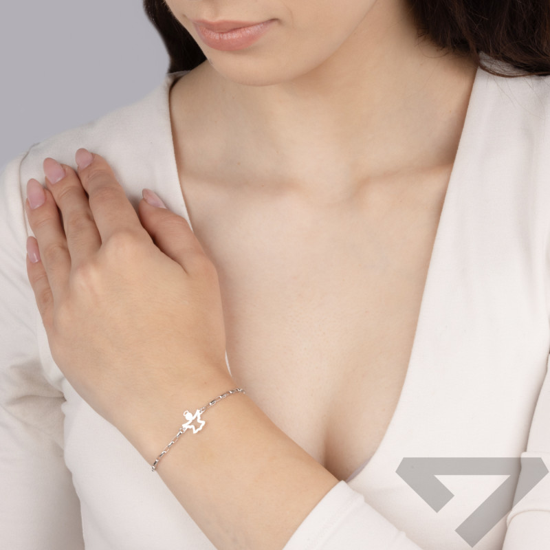 Bransoleta srebrna z aniołkiem