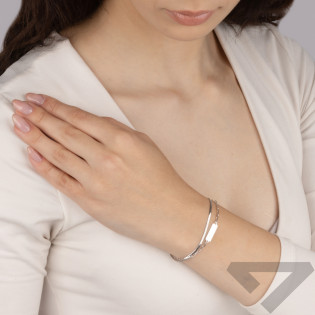 Bransoleta srebrna podwójna z gładką blaszką