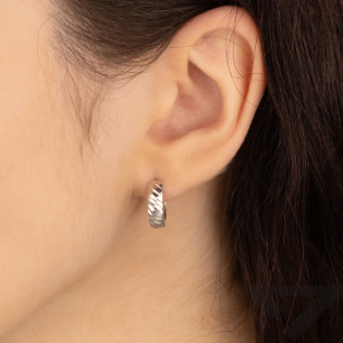 Kolczyki srebrne kółka blaszki z grawerem