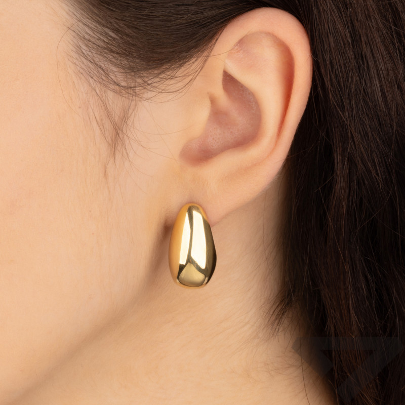 Kolczyki pozłacane wypukła kropla