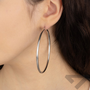 Kolczyki srebrne kółka szarniry 65 mm