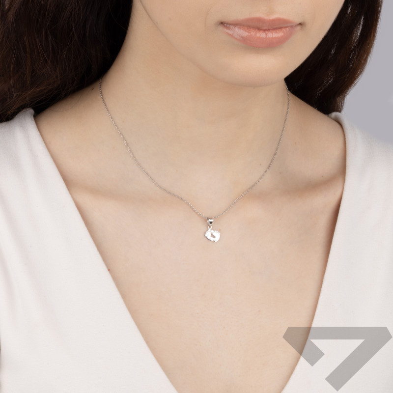 Zawieszka z białego złota stópki próba 585