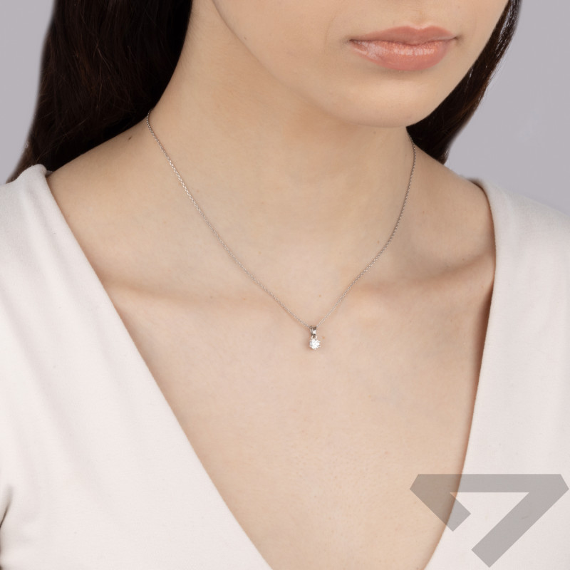 Zawieszka z białego złota z cyrkonią próba 585