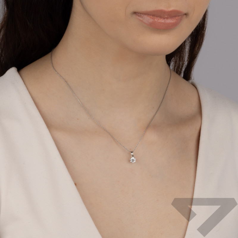 Zawieszka z białego złota z cyrkonią próba 585