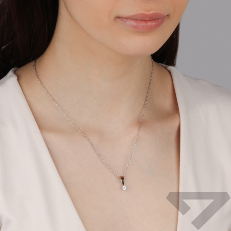 Zawieszka srebrna z cyrkonią i złotą blaszką