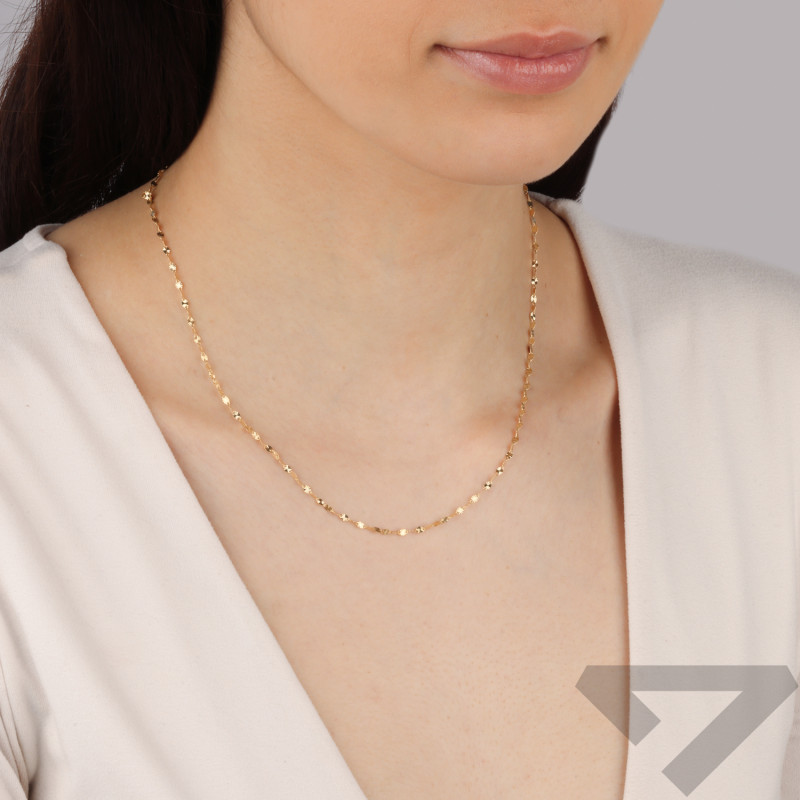 Łańcuszek złoty grawerowane blaszki próba 585