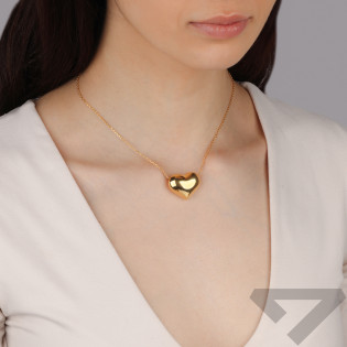 Naszyjnik pozłacany z dużym sercem