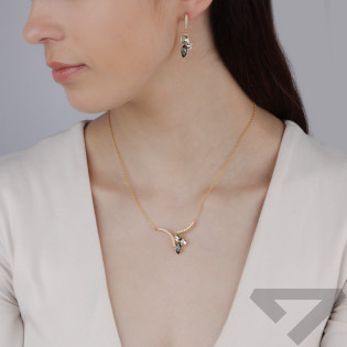 Naszyjnik pozłacany z kryształami