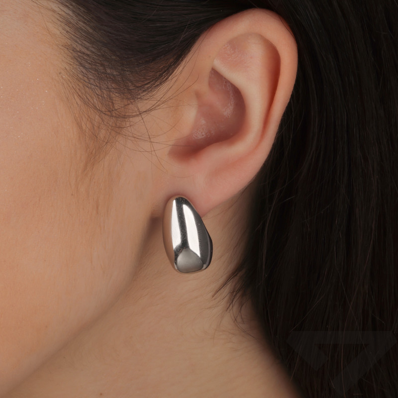 Kolczyki srebrne wypukła kropla