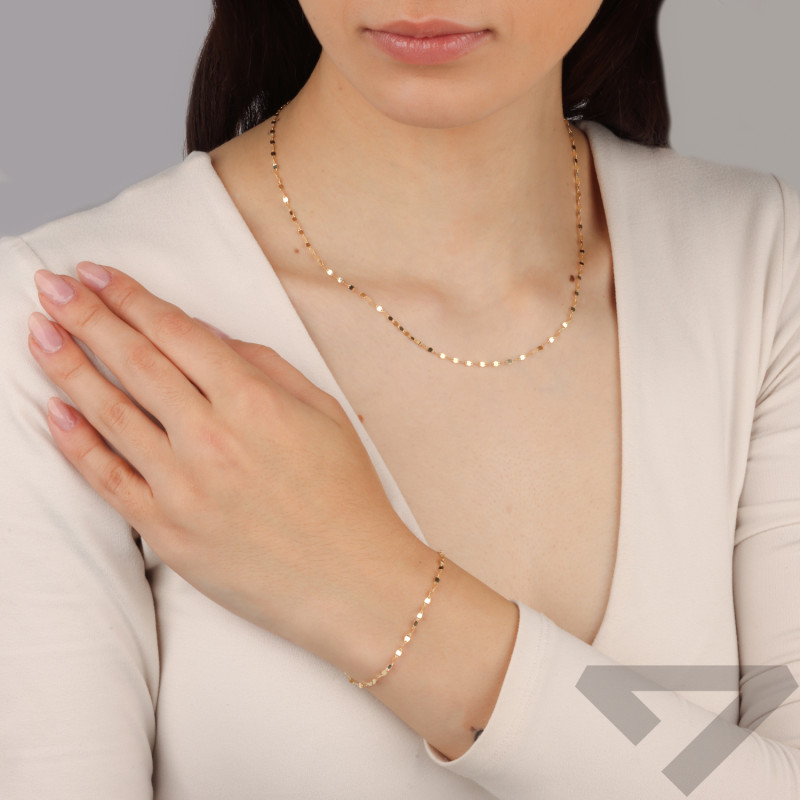 Bransoleta złota blaszki przekładane próba 585