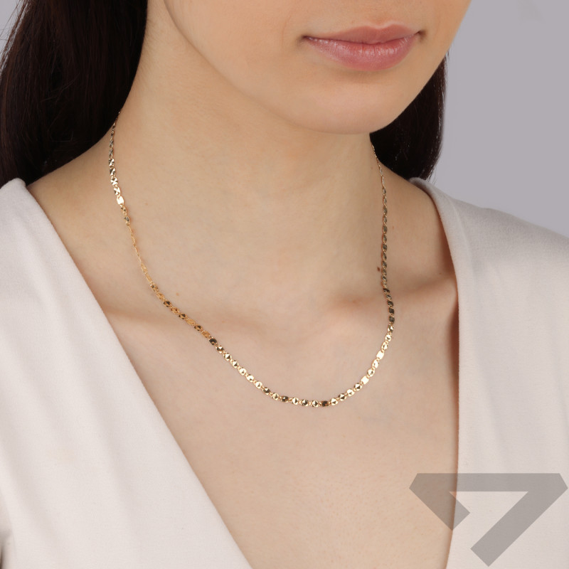 Łańcuszek złoty grawerowane blaszki próba 585